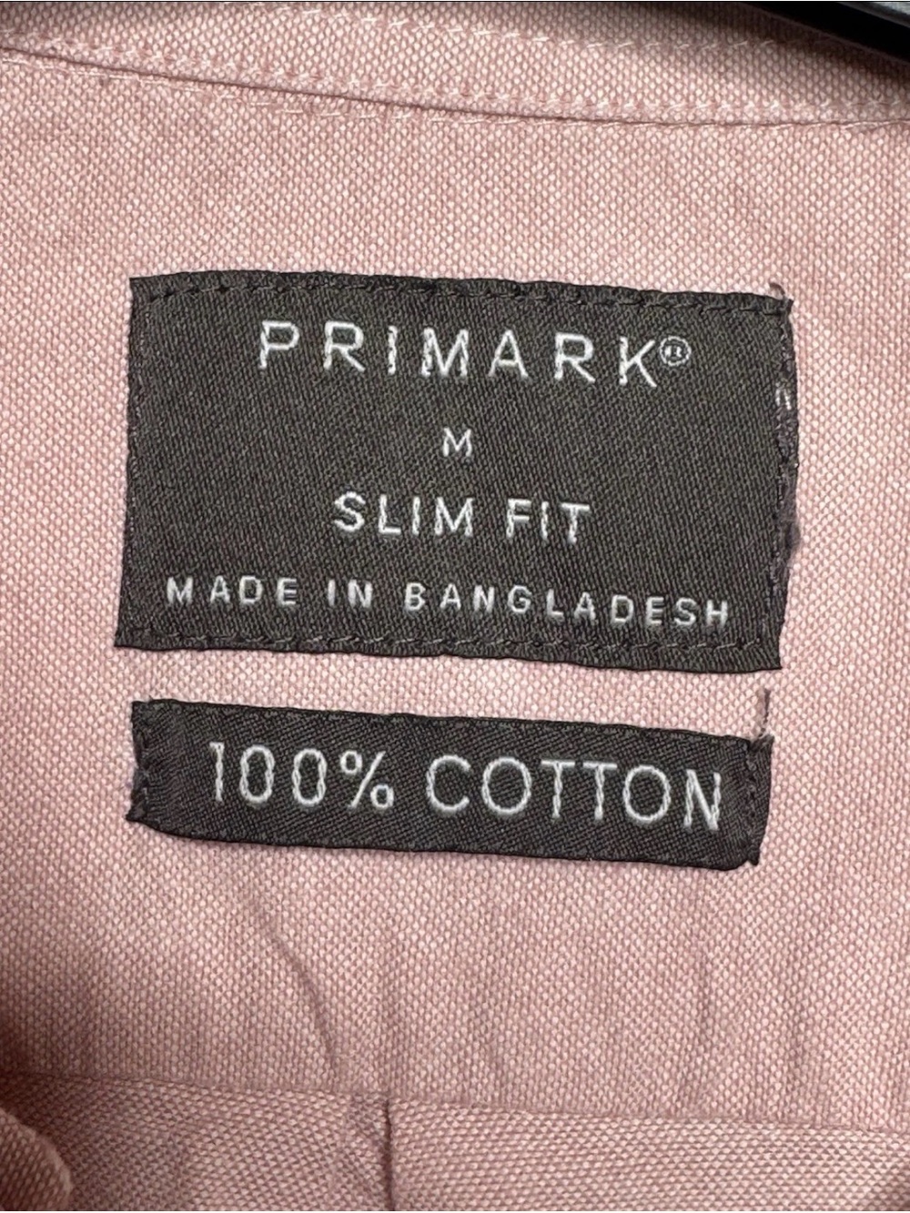 Primark Men's Pink Slim Fit Short Sleeve Button-Down Cotton Shirt M - Picture 2 of 6